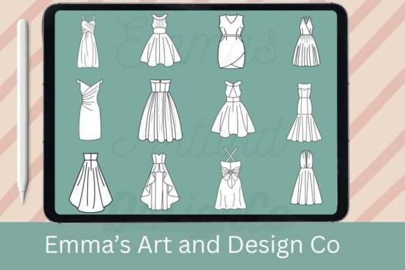 Download 12 Dresses Procreate Brush Set - Brush Collection