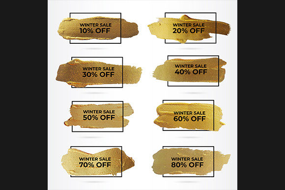 Download Watercolor Gold Brush Stock Sale Offer - Brush Collection
