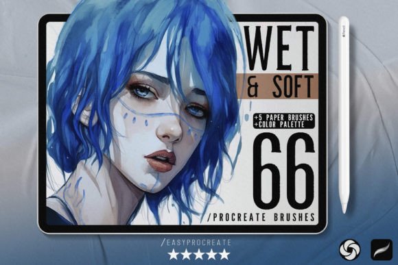 Download 66 Wet &amp; Soft Procreate Brushes - Brush Collection