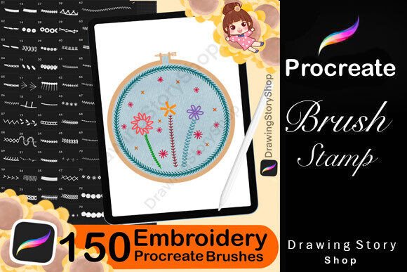 Download 150 Procreate Embroidery Brushes - Brush Collection