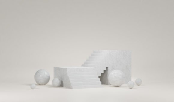 Download 3D White Podium with Minimal Background - White Collection