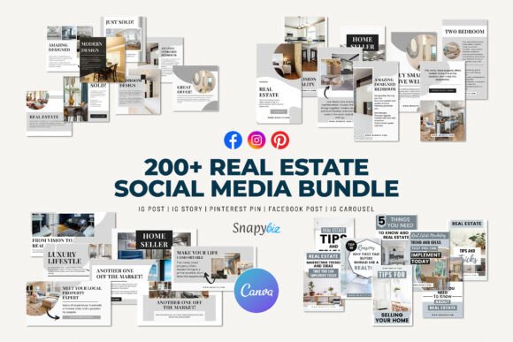 Download Real Estate Social Media Canva Bundle - Social media Collection
