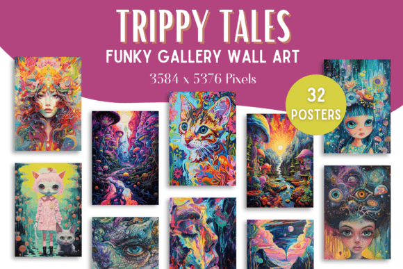 Download Trippy Funky Gallery Wall Art Posters - Premium Resources